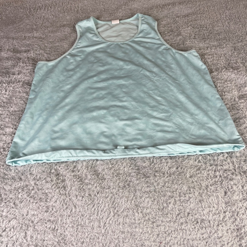 Avia Womens XXXL 3XG Light Blue Mesh Activewear Tank Top Cinch Hem AV12100021635
